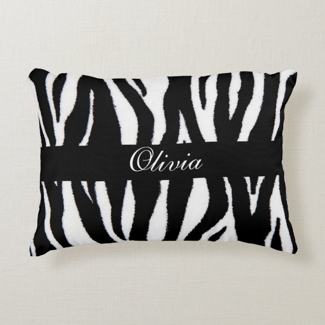 Personalised Zebra pattern  Decorative Cushion (Front)