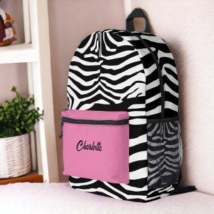 Personalised Zebra Pattern Printed Backpack