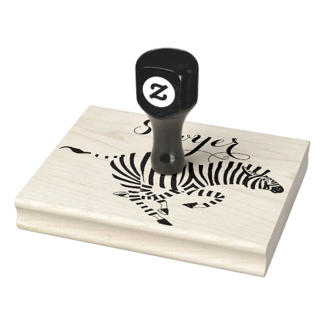 Personalised Zebra Rubber Stamp (Stamp)