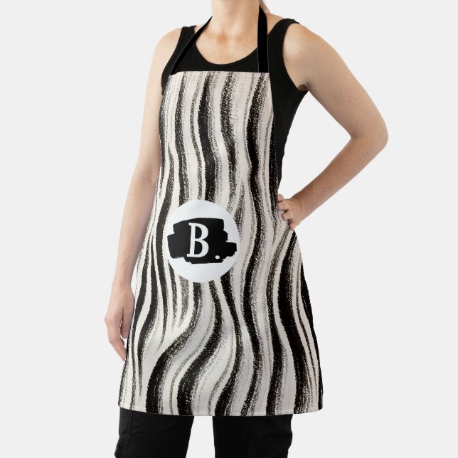 Personalised Zebra Stripe Apron (Insitu)