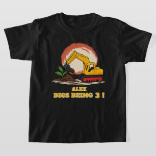 Personalised Zen Excavator Birthday T-Shirt