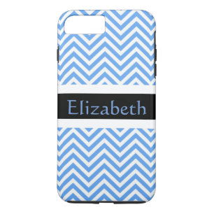 Personalised Zigzag Chevron Pattern Blue & White Case-Mate iPhone Case