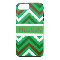 Personalised Zigzag Chevron Pattern Green & White
