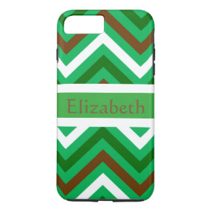Personalised Zigzag Chevron Pattern Green & White Case-Mate iPhone Case