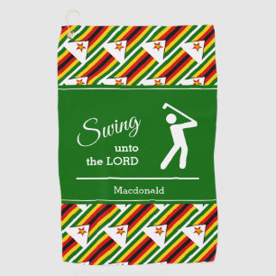 Personalised ZIMBABWE FLAG Golf Towel