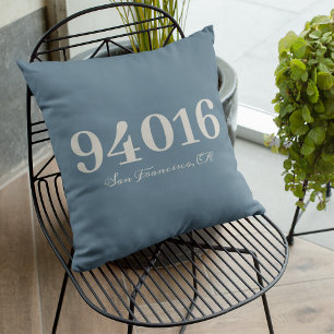 Personalised Zip Code and Town New House Gift Cushion