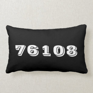 Personalised Zip Code Black Decor Throw Pillow