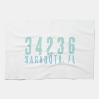 Personalised Zip Code, City, State | Coastal Blues Tea Towel