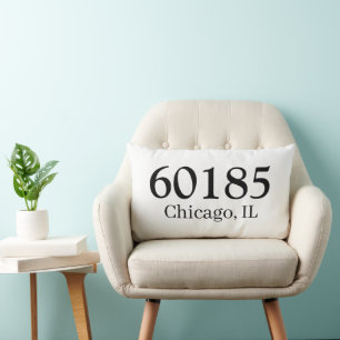 Personalised Zip Code housewarming present         Lumbar Cushion