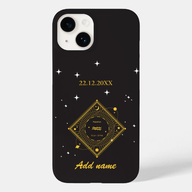 Personalised  Zodiac Custom name Aquarius  Case-Mate iPhone Case (Back)