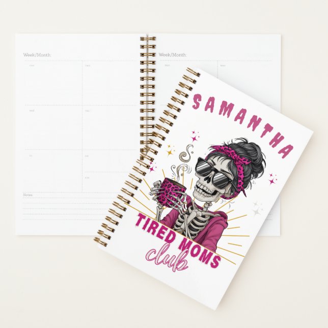 Personalised Zombie Coffee Tired Moms Club Quirky Planner (Display)