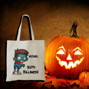 Personalised Zombie Trick or Treat Tote Bag
