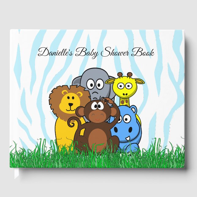 Personalised Zoo Animals Baby Shower Book (Front)