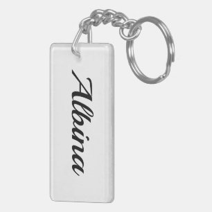 personalisierbar Vorname Albina schwarz weiß Key Ring