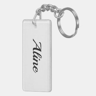 personalisierbar Vorname Aline schwarz weiß Key Ring