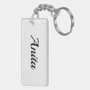 personalisierbar Vorname Anita schwarz weiß Key Ring
