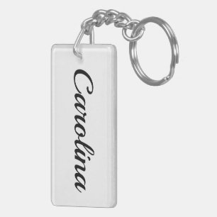 personalisierbar Vorname Carolina schwarz weiß Key Ring