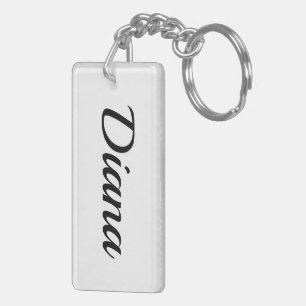 personalisierbar Vorname Diana schwarz weiß Key Ring