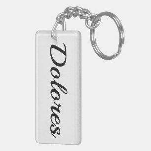 personalisierbar Vorname Dolores schwarz weiß Key Ring