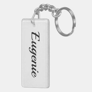 personalisierbar Vorname Eugenie schwarz weiß Key Ring