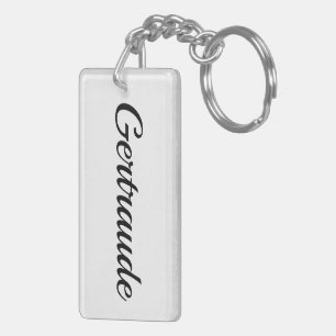 personalisierbar Vorname Gertraude schwarz weiß Key Ring