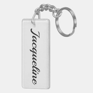 personalisierbar Vorname Jacqueline schwarz weiß Key Ring