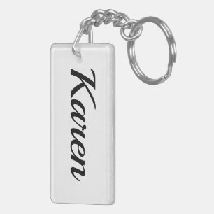 personalisierbar Vorname Karen schwarz weiß Key Ring