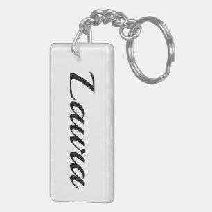 personalisierbar Vorname Laura schwarz weiß Key Ring