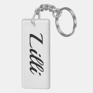 personalisierbar Vorname Lilli schwarz weiß Key Ring