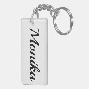 personalisierbar Vorname Monika schwarz weiß Key Ring