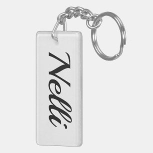personalisierbar Vorname Nelli schwarz weiß Key Ring