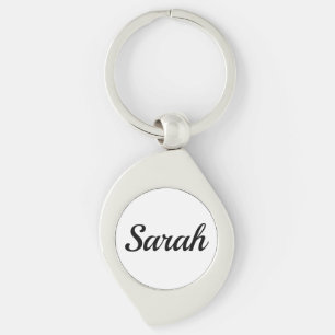 personalisierbar Vorname Sarah schwarz weiß Key Ring