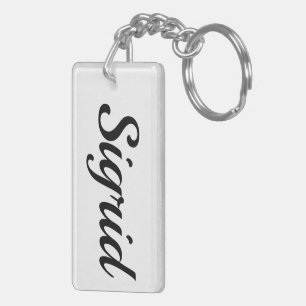 personalisierbar Vorname Sigrid schwarz weiß Key Ring