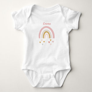 Personalisierter Babybody mit Name und Regenbogen Baby Bodysuit