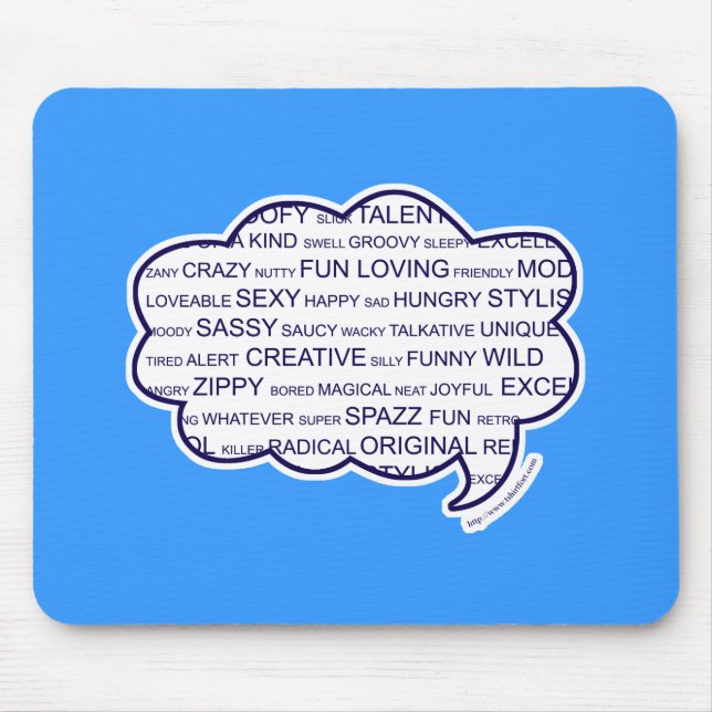 Personality Tag Cloud Mouse Pad (Front)