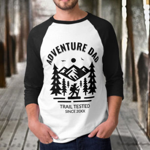 Personalizable 3/4 Black and White Adventure Dad T-Shirt