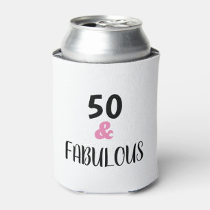 Personalizable 50 And Fabulous Text Birthday Party Can Cooler