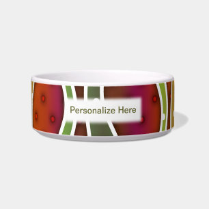 Personalizable AUTUMN STRIPES SNACK or PET BOWLS