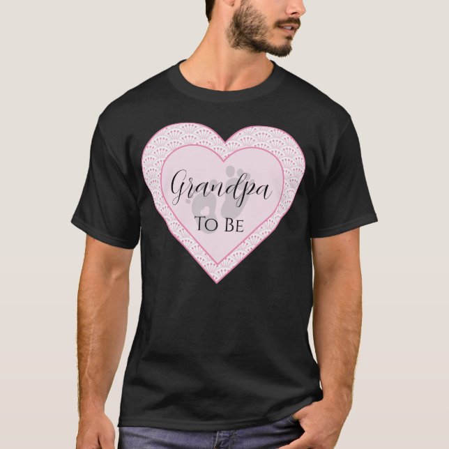 Personalizable Baby Shower T-Shirt Pink Heart Girl (Front)