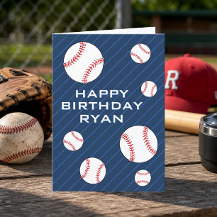Personalizable Baseball Balls Happy Birthday Kids  Card