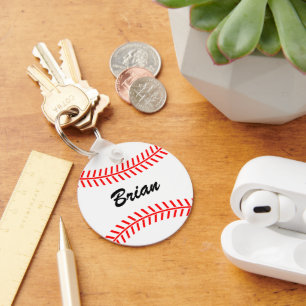 Personalizable baseball keychains
