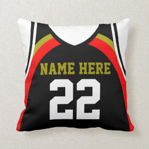 Personalizable Basketball Jersey Throw Pillow