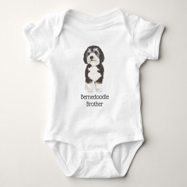 Personalizable Bernedoodle Baby Bodysuit (Front)