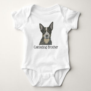 Personalizable Blue Cattledog Heeler Baby Bodysuit