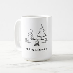 Personalizable Camp Dad Minimalist Line Art Coffee Mug