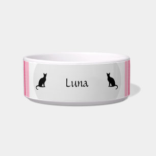 Personalizable Cat food Bowl in pink HAMbWG