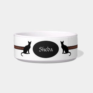 Personalizable Cat food Bowl in white HAMbWG