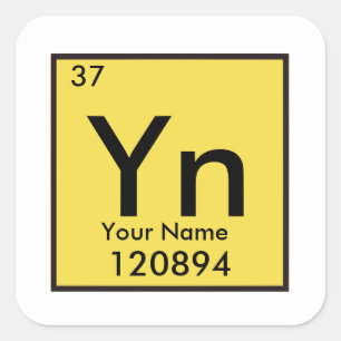 Personalizable chemical element square sticker