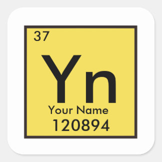 Personalizable chemical element square sticker