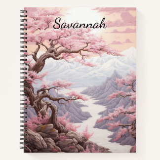 Personalizable Cherry Blossom Waterfall Notebook